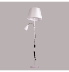 Торшер металлический на два источника света, с тканевым абажуром SWT3910-BASE+SHADE WH