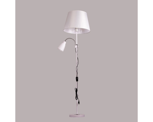 Торшер металлический на два источника света, с тканевым абажуром SWT3910-BASE+SHADE WH