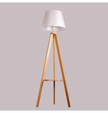 Торшер деревянный , с тканевым абажуром SWT3911-BASE+SHADE WH