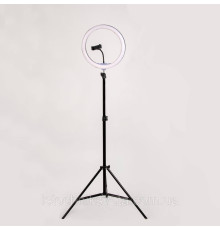 Кольцевая LED лампа 30 см со штативом, с держателем для телефона SWT-3281-12W BK