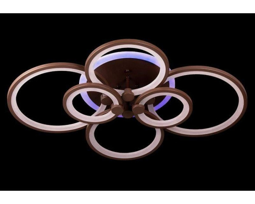 Светодиодная люстра с подсветкой RGB на пульте управления SL-5332-2+2+2 COFFEE+RGB