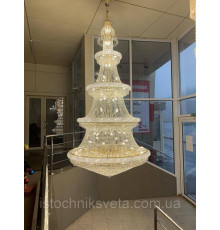 Хрустальная цепочная большая люстра для высоких потолков 3388-FGD D150*H300