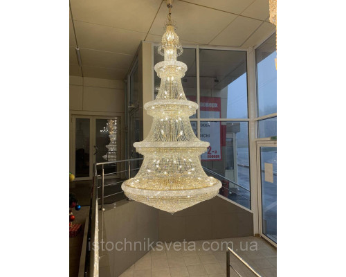 Хрустальная цепочная большая люстра для высоких потолков 3388-FGD D150*H300