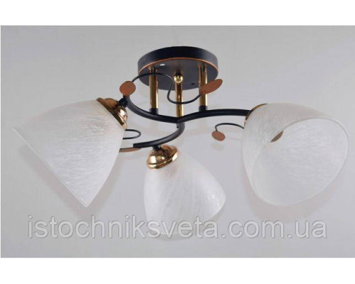 Люстра потолочная на три стеклянных плафона SC-5740-3A BK+FG