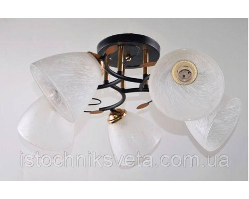 Потолочная люстра на пять плафонов SC-5740-5A BK+FG