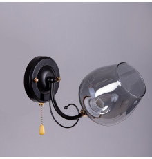 Бра настенное черное на один плафон, светильник SC-W3009-1W BK+FGB