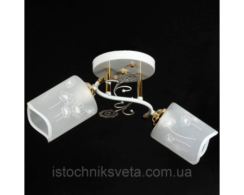 Потолочная люстра-светильник на два плафона SH-6873-2A WT