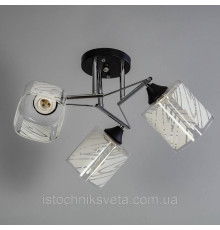 Потолочная люстра на три плафона, светильник SR-A2957-3 CR+BK
