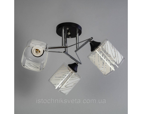 Потолочная люстра на три плафона, светильник SR-A2957-3 CR+BK