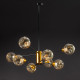 Стильная потолочная люстра на восемь плафонов DX-2011-8 BK+DGD