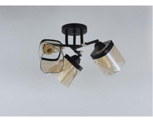 Потолочная люстра на три плафона SC-9137-3 BK+GD