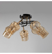 Потолочная люстра на пять плафонов SC-W3006-5 BK+FG