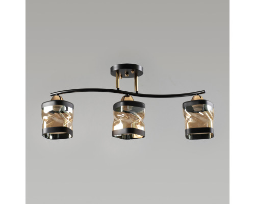 Потолочная люстра на три плафона SC-W3035-3 BK+FG
