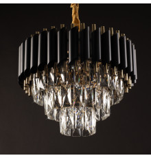 Стильная цепочная хрустальная люстра SZ-00217-400 BK+FGD+WT