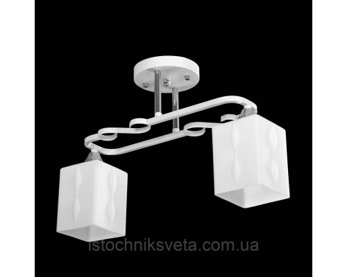 Потолочная люстра белая на два плафона, светильник SR-N4869-2 WT+CH