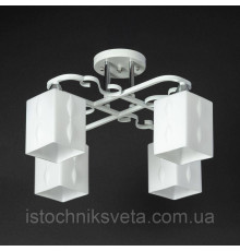 Потолочная люстра белая на четыре плафона, светильник SR-N4869-4 WT+CH