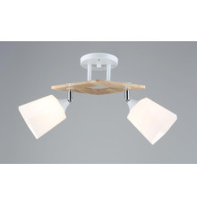 Потолочная люстра на два поворотных плафона, светильник SR-N5095-2 WT+WOOD