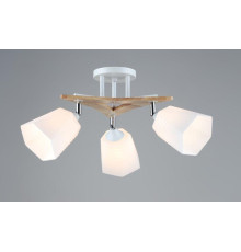 Потолочная люстра на три поворотных плафона, светильник SR-N5095-3 WT+WOOD
