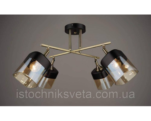 Люстра потолочная на четыре поворотных плафона, светильник SR-N3878-4 AB