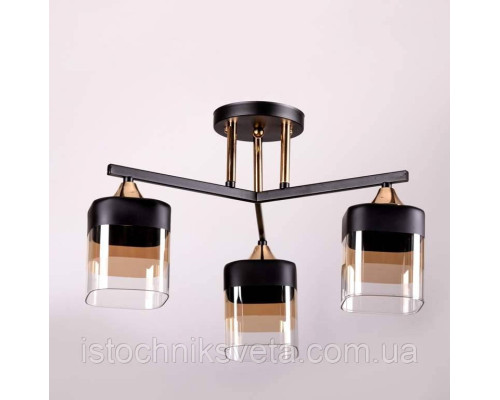 Потолочная люстра на три источника света SR-N4056-3 BK+CR