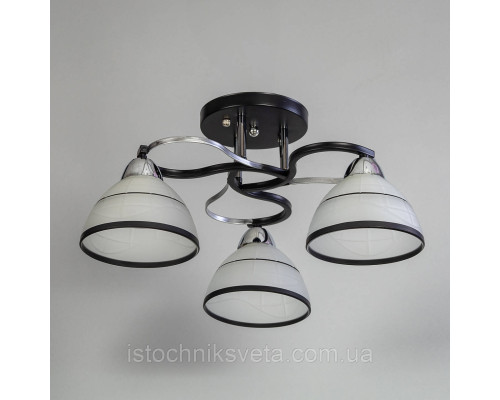 Люстра потолочная на три плафона, светильник SH-8082-3 BK+CR