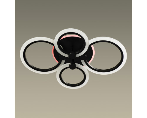 Светодиодная люстра с RGB подсветкой на пульте управления SL-5333-2+2 BK+RGB