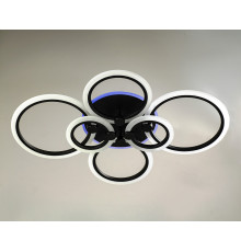 Люстра кольцами светодиодная с подсветкой на пульте управления SY-5333-2+2+2 RGB BK 144+24W