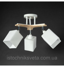 Потолочная люстра белая с поворотными плафонами SR-N5097-3 WT+WOOD