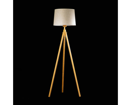 Торшер деревянный , с тканевым абажуром TY-3014 BRASS A+B SHADE
