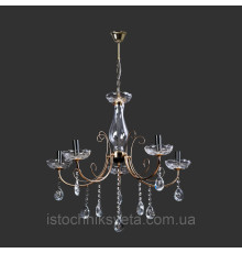 Классическая цепочная люстра с хрусталем SR-A3951-5 FGD+BK