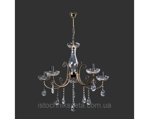 Классическая цепочная люстра с хрусталем SR-A3951-5 FGD+BK