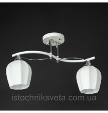 Люстра-светильник потолочная белая на два плафона SR-N5071-2 WT+CR