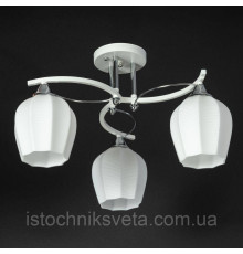 Люстра-светильник потолочная белая на три плафона SR-N5071-3 WT+CR