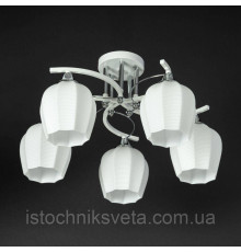 Люстра-светильник потолочная белая на пять плафонов SR-N5071-3 WT+CR