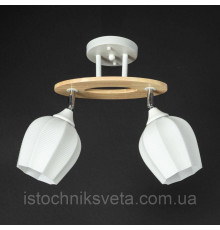 Потолочная люстра на два поворотных плафона SR-N5101-2 WT+WOOD