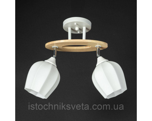 Потолочная люстра на два поворотных плафона SR-N5101-2 WT+WOOD