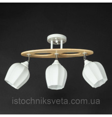 Потолочная люстра на три поворотных плафона SR-N5101-3 WT+WOOD