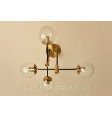 Потолочная люстра на четыре плафона, светильник SH-8316-4A COPPER+BK