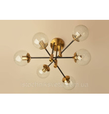 Потолочная люстра на шесть плафонов, светильник SH-8316-6A COPPER+BK