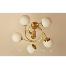 Потолочная люстра на пять плафонов, светильник SH-8323-5 COPPER+GD