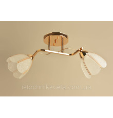 Потолочная люстра в золоте на два плафона, светильник SH-8335-2 FG