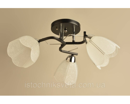 Потолочная люстра на три плафона, светильник SH-8335-3B BK+CR
