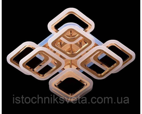Люстра светодиодная с RGB подсветкой квадратная с пультом управления SL-5342-4+4C FG+RGB