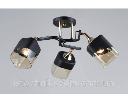 Люстра потолочная на три поворотных плафона SR-N5070-3 BK+FGD