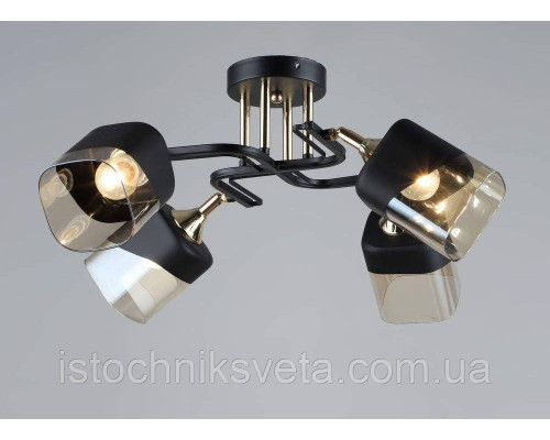 Люстра потолочная на четыре поворотных плафона SR-N5070-4 BK+FGD