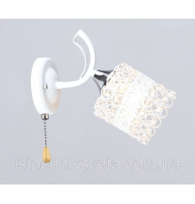 Бра настенное с хрусталиками, светильник SR-N5958/1W WT+CR