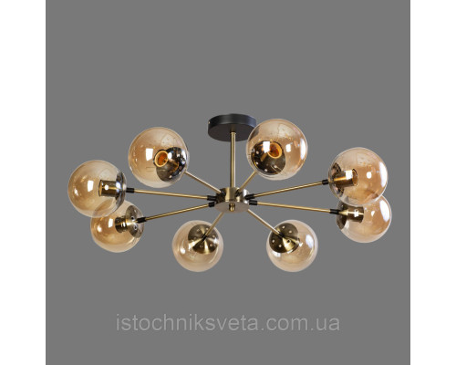 Люстра-светильник в стиле лофт на шесть плафона SR-N6095-8 AB+BK