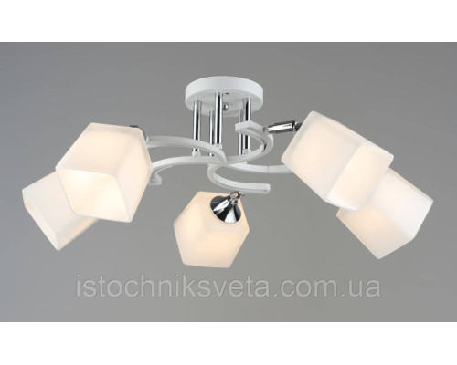 Люстра потолочная на пять плафонов SR-N6107-5 WT+CR