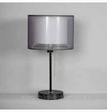 Классическая настольная лампа с абажуром SR-N6574-1T BK+CH