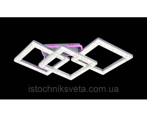 Люстра светодиодная с подсветкой на пульте управления SY-16086-2+1C WH+CR+PK-BU